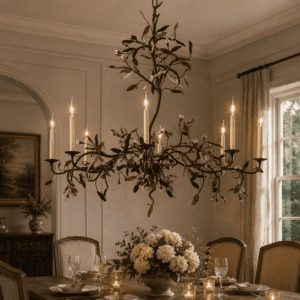 Luxury Botanical Branch Chandelier – 8 Light Handcrafted Tree Branch Ceiling Chandelier | 24" Height × 26" Diameter