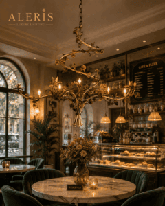 Luxury Floral Vine Chandelier – 6 Light Handcrafted Metal Ceiling Chandelier | 26" Height × 26" Diameter