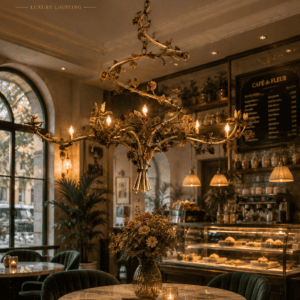 Handcrafted floral metal chandelier
