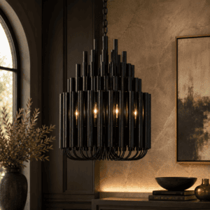 Contemporary black ceiling chandelier