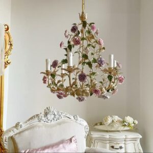 Antique Floral Iron Chandelier – Handcrafted Wrought Iron Luxury Chandelier | ALERIS